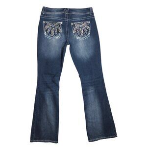 Copperflash Bootcut Denim Jeans Womens 10 Embroidered Rhinestones Curvy Cowgirl